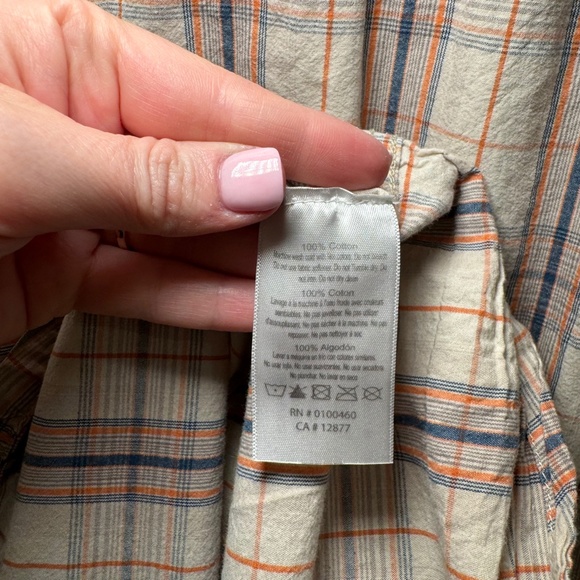 Kavu Shirt Men's MD Brown Tan Plaid Outdoor Button Up Casual Hiking Lightweight - Picture 7 of 7